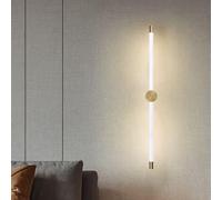 HQHYGM Creatively Wall Light Indoor Decorative Wall Lamp Long Strip Wall Nordic Wall Wall 350° Rotation Acrylic Gold for Bedroom Hallway Living Room (Warm Light 55cm)