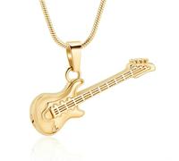 HQHYGM Gioielli commemorativi Collana per cremazione di Strumenti Musicali per Donne e Uomini Collana con urna per Chitarra per Ceneri