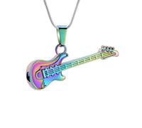 HQHYGM Gioielli commemorativi Collana per cremazione di Strumenti Musicali per Donne e Uomini Collana con urna per Chitarra per Ceneri