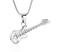 HQHYGM Gioielli commemorativi Collana per cremazione di Strumenti Musicali per Donne e Uomini Collana con urna per Chitarra per Ceneri