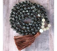 HQHYGM Gioielli con ciondoli 8mm Pietra di Luna Naturale 108 Perline Collana annodata con Nappe Collana con Perline da Polso Lucky Reiki #15679