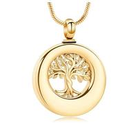 HQHYGM Gioielli per cremazione Albero della Vita Collana con urna dell'eternità per Ceneri per Donne Uomini Ciondolo commemorativo Gioielli con Ceneri ricordo