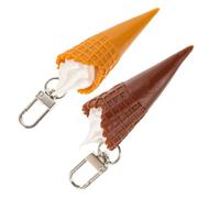 HQHYGM Ice Cream Shaped Keychain Cute Key Pendant Silver Door Lock 2pcs Set for Bag Backpack Car Decor