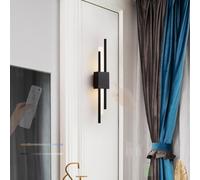 HQHYGM Indoor Wall Light Battery Operated Wall Lamp Touch Control Dimmings Wall with Remote Control Wall Nordic Creatively for Bedroom Hallway Living Room (Black Right)