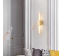 HQHYGM Indoor Wall Light Battery Operated Wall Lamp Touch Control Dimmings Wall with Remote Control Wall Nordic Creatively for Bedroom Hallway Living Room (Gold Left)