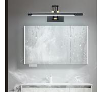 HQHYGM - Lampada da parete frontale per interni, impermeabile, con sensore di movimento manuale, lampada da parete con braccio regolabile, striscia lunga per bagno, camera da letto (rame, luce bianca