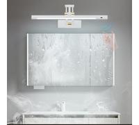 HQHYGM - Lampada da parete frontale per interni, impermeabile, con sensore di movimento manuale, lampada da parete con braccio regolabile, striscia lunga per bagno, camera da letto (luce bianca-bianca