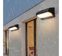HQHYGM Lampada da Parete per Esterni a Parete Solare con Muro di oscuramento con Telecomando con Una Batteria a Parete del sensore Alimentato per Il Cortile del Patio da Giardino (2 pacchi)