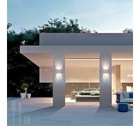 HQHYGM Lampada da parete per esterni con sensore di movimento, lampada da parete verso l'alto verso il basso, IP65, impermeabile, ricaricabile tramite USB, controllo touch 2700 K/4500 K/6500 K, per