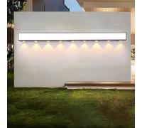 HQHYGM - Lampada da parete per esterni, decorazione creativa, IP65 a mano arretrata, in alluminio nero, per balcone di villa corridoio (luce calda 120 cm)