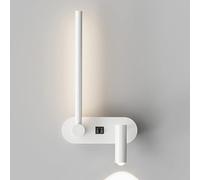 HQHYGM Luci da Lettura Luce montata 3 Temperature di Colore Lampada da Parete con faretto ruotabile a 350 ° con Pulsante Sala Studio Camera da Letto Comodino Applique