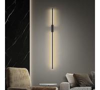 HQHYGM Luci da Parete Black Long lineare a Parete in Alluminio Acrilico a Muro Interno a Parete Nordico Industriale Decorativo per la Camera da Letto corridoio del Soggiorno (Luce Neutra da 60 cm)