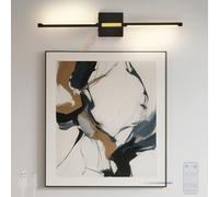 HQHYGM Luci da Parete Interna con Telecomando a Parete dimmerabile USB Ricaricabile a Muro di Rotazione a 350 ° con Controllo Tocco lineare Lungo per la Camera da Letto del Soggiorno (Quadrata da 118