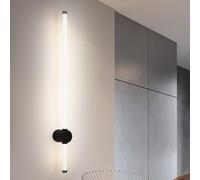 HQHYGM Luci da parete lunghe lineari in alluminio acrilico parete interna nero/oro nordico industriale lampada da parete 350 ° rotante per sala da pranzo soggiorno camera da letto (40 cm di luce