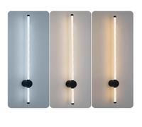 HQHYGM Luci da parete lunghe lineari in alluminio acrilico parete interna nero/oro nordico industriale lampada da parete 350 ° Rotazione per sala da pranzo soggiorno camera da letto (40 cm di luce
