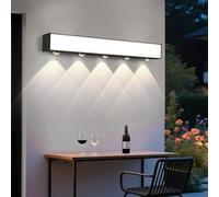 HQHYGM Lumo da Parete da Esterno Lampada a Parete Decorativa creativamente IP65 Alluminio Nero a Parete a Parete Impermeabile per Balcone della Villa corridoio (Luce Neutra 60 cm)