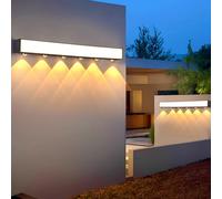 HQHYGM Lumo da Parete da Esterno Lampada a Parete Decorativa creativamente IP65 Alluminio Nero a Parete a Parete Impermeabile per Il Balcone della Villa corridoio (Luce Calda 90 cm)