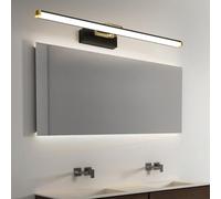 HQHYGM Mirror Front Wall Indoor Waterproof Wall Lamp Decorative Wall Light Black Gold Wall Long Iron for Dartboard Photo Bathroom (Neutral Light 92cm)