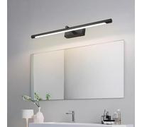 HQHYGM Mirror Front Wall Lamp Bathroom Wall Light Indoor Waterproof Wall Decorative Wall Long Strip Acrylic for Bedroom Bathroom Mirror (Black-Warm Light 56 cm)