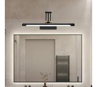 HQHYGM Mirror Wall Lamp Bathroom Waterproof Wall Light Indoor 180° Rotatable Wall with Adjustable Arm Wall Long Strip Iron Acrylic for Vanity Corridor (Black-Neutral Light 73cm)