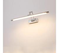 HQHYGM Mirror Wall Lamp Bathroom Waterproof Wall Light Indoor 180° Rotatable Wall with Adjustable Arm Wall Long Strip Iron Acrylic for Vanity Corridor (Silvery-Warm Light 73cm)
