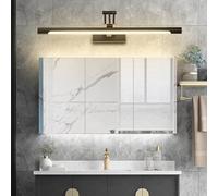 HQHYGM Mirror Wall Lamp Bathroom Waterproof Wall Light Indoor 180° Rotatable Wall with Adjustable Arm Wall Long Strip Iron Acrylic for Vanity Corridor (Black-Warm Light 58cm)