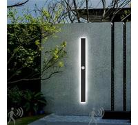 HQHYGM Outdoor Wall Light with Motion Sensor Garden Wall Lamp Outdoor Long Black Outside Balcony Indoor Living Room Bathroom Front Door Bedroom (White Light 40 cm)