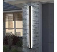 HQHYGM Outside Garden Wall Lights Long Strip Wall Lamp Black Esterno Wall Aluminium Up Down IP67 Waterproof Terrace Yard Bathroom Bar Wall (6000K Cold White 100 CM)