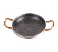 HQHYGM Padella per Paella Spagnola in Acciaio Inox a Nido d'Ape Piatto per Aragosta con Doppi Manici per Ristorante di casa Vassoio da Campeggio all'aperto (26 cm)