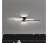 HQHYGM Parete interna luce decorativa lampada da parete nera parete creativa lunga lunga parete parallela in alluminio per il corridoio del soggiorno (A-White Light 100cm)