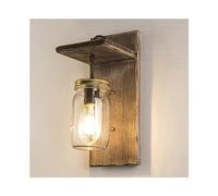 HQHYGM Plionate da Parete Vintage, lampade a Parete in Legno con Paralume in Vetro, Luce a Parete da Fattoria, fenomeni per la casa Decorazioni per Il corridoio della Camera da Letto per Il Percorso