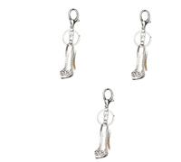 HQHYGM - Set di 3 anelli per chiavi in argento con strass, stile per auto