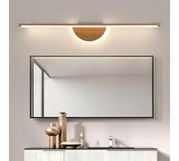 HQHYGM Specchio a parete anteriore leggero minimalista muro lineare lungo interno muro di ferro da bagno decorativo (non legno massiccio) per corridoio camera da letto del soggiorno (legno profondo da