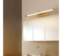 HQHYGM Specchio a Parete Anteriore Parete da Bagno Parete Chiara per Interno a Parete Decorativa a Parete Lunga Acrilico per Specchio da Bagno per Camera da Letto (Luce saltata in Legno 46 cm)