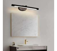 HQHYGM Specchio da Parete da Bagno Interno con Parete Impermeabile con Muro di Ferro Minimalista Lungo Decorativo per Il Salotto del corridoio dell'hotel vanità (56 cm di Luce Calda Nera)