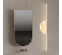 HQHYGM - Specchio di Standby Anteriore luce Minimalista lineare lungo parete interna in ferro da bagno decorativo (non in legno massello) per il corridoio della camera da letto (60 cm in legno poco