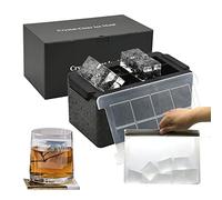 HQHYGM Stampi per cubetti di ghiaccio trasparenti - Macchina per cubetti di ghiaccio giganti da 2 pollici, 8 grandi cubetti di ghiaccio trasparenti per whisky e cocktail con custodia (cubo) Stampo per