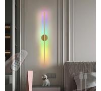 HQHYGM Wall Light Indoor 12 RGB Dimming Wall Lamp with Remote Control Wall USB Rechargeable Wall Battery Operated Long Strip for Bedroom Living Room Corridor (Gold 1 Pack)