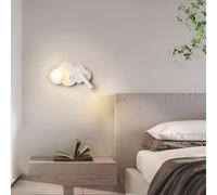 HQHYGM Wall Light Indoor with Adjustable Rotatable Spotlight Wall Lamp 90° + 350° Rotate Wall with Switches Wall Nordic Decorative for Bedroom Hotel Office (Cloud Left Warm Light)