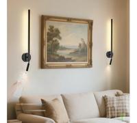 HQHYGM Wall Light Indoor with Remote Control Dimming Wall Lamp USB Rechargeable Wall with 90° + 350° Rotation Spotlight Wall Aluminium for Bedroom Living Room (Black 2 Packs)