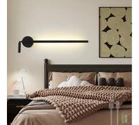 HQHYGM Wall Light Indoor with Remote Control Dimming Wall Lamp USB Rechargeable Wall with 90° + 350° Rotation Spotlight Wall Aluminium for Bedroom Living Room (Black 1 Pack)