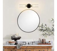 HQHYGM Wall Light Industrial Vintage Wall Lamp Long Strip Wall with Glass Lampshade Wall Decorative Creatively for Bedroom Living Room Corridor (Black Gold 1 Pack)