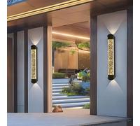 HQHYGM Wall Light Outdoor Creatively Decorative Wall Lamp Up and Down Wall IP65 Waterproof Wall Long Strip Aluminium for Garden Hallway Balcony (Warm Light 63cm)