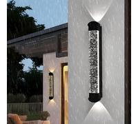 HQHYGM Wall Light Outdoor Creatively Decorative Wall Lamp Up and Down Wall IP65 Waterproof Wall Long Strip Aluminium for Garden Hallway Balcony (White Light 63cm)