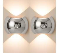 HQHYGM Wireless Wall Light Wall Lamp Indoor 2700K/4500K/6500K Dimmings Wall with Motion Sensor Wall USB Rechargeable for Living Room Bedroom Hallways (Silver 2 Packs)
