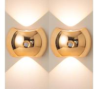 HQHYGM Wireless Wall Light Wall Lamp Indoor 2700K/4500K/6500K Dimmings Wall with Motion Sensor Wall USB Rechargeable for Living Room Bedroom Hallways (Gold 2 Packs)