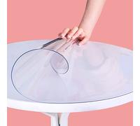 HQQMNY Protezione per la copertura del tavolo trasparente, tappetino da tavolo anti-caldo, tovaglia trasparente per ufficio, computer, divano, tavolo da pranzo, 1 mm, rotondo, 105 cm