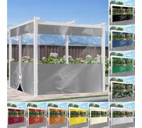 HQQMNY Telone trasparente, impermeabile, con occhielli da 0,5 mm, per esterni, in PVC, 570 g/m², protezione dal freddo con chiusura lampo