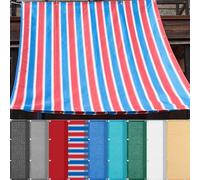 HQQMNY Tenda da sole con occhielli, 1 m x 5 m, rete di protezione solare da giardino, 95%, resistente ai raggi UV, per parco giochi, serra, rosso e blu