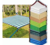 HQQMNY Tenda da Sole Rete di Protezione Solare con Occhielli Tasso di Ombreggiamento del 90% Rete ombreggiante Schermo per la Privacy per Piante da Giardino(Stripes (Verde scuro + Bianco),3m x 3m)